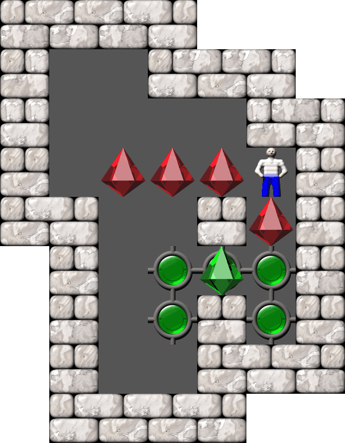 Sokoban Easy 5 Boxes level 34